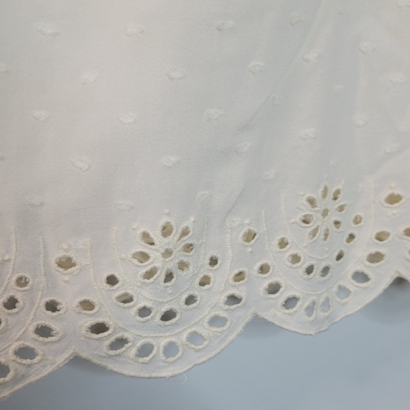 NWT Lauren Conrad Cream Beige Eyelet Key Hole Blouse Top Shirt Sz XL - Picture 7 of 7